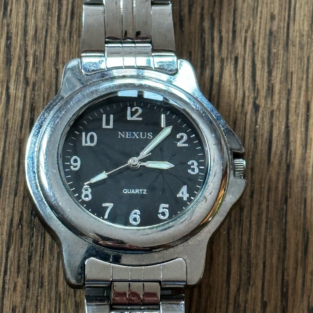 Men’s Nexus Steel and Black Quartz Watch - Good Condition | New Battery